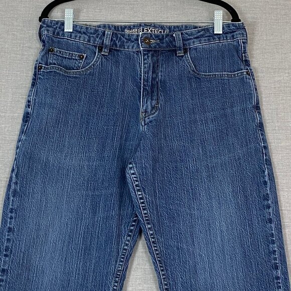 Denver Hayes Jeans Relaxed Fit Flextech Blue Striated Straight Leg 34 X 32 Tag - Picture 2 of 12